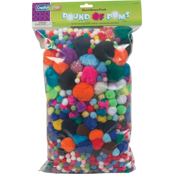 Creativity Street Pound of Poms, Assorted, 1 Pack (Quantity)