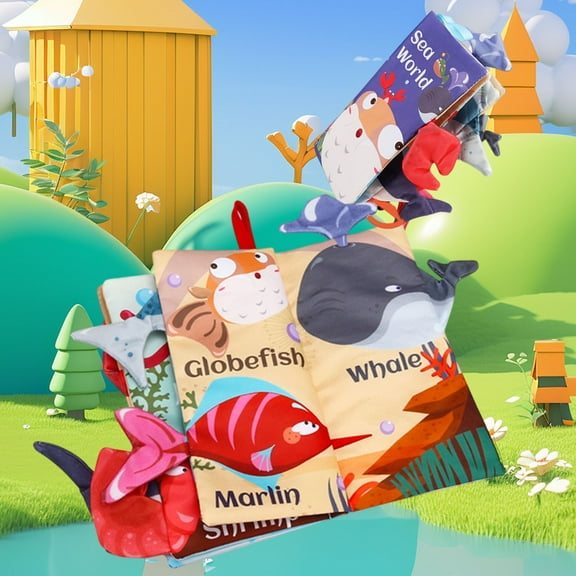 Kbndieu Christmas Gifts for Grandkids, Baby Books Toys, Touch Feel Cloth Crinkle Books for Infant Baby, Early Education Toys, Newborn Gifts Shower Baby Gifts for Boys Girls