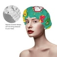 thumbnail image 4 of Disketp Tropical Fruit Shower Caps,Reusable Shower Cap For Women, Double Layer Waterproof Hair Cap, Large Size For All Hair Lengths,For Girls Spa Home Salon Use, 4 of 9