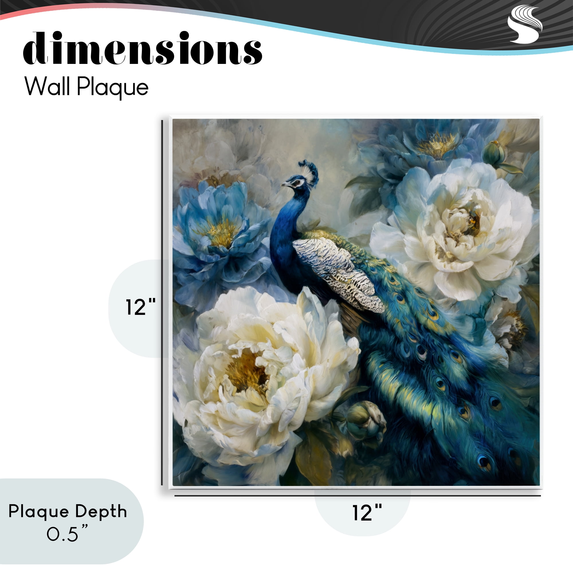 Stupell Industries Pretty Peacock with Roses Wall Plaque Art, design by Tina LeCour