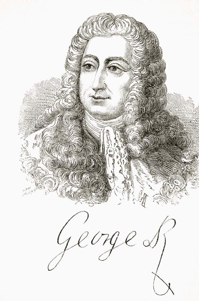 King George Ii Of England 1683 To 1760 Portrait And Signature From The National And Domestic History Of England By William Aubrey Published London Circa 1890 Canvas Art - Ken Welsh Design Pics (22 x