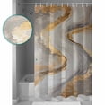 thumbnail image 3 of Marble Texture Shower Curtain Set ，Waterproof Fabric Shower Curtains Abstact Grey Brown Gold Gradient Art Shower Curtains for Bathroom,Bathroom Decor 72"x72", 3 of 6