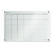 The Board Dudes GlassX Frosted Glass Dry Erase Board with Monthly Planner, 35 x 23, Unframed