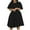 Black, variant on Ashirexll Evening Dresses for Women, Solid Color Bubble Sleeve Waisted A-Line Large Hem Dresses Black M