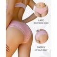 thumbnail image 3 of Ropa interior de algodón FINETOO Sexy Bragas de encaje de talle bajo, paquete de 6, 3 of 5