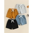 thumbnail image 4 of Yunliwuli Baby Boys Shorts, Elastic Waist Solid Casual Short Summer Bottoms with Pockets for Daily, 4 of 10