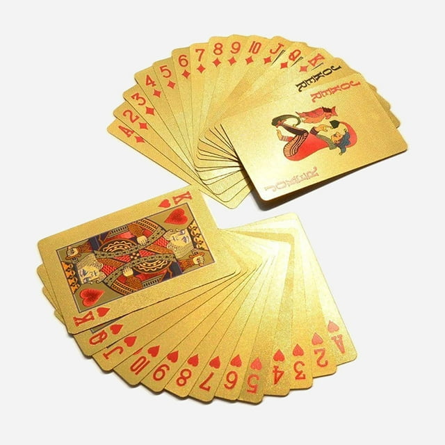 Japsi Golden Playing Cards For Adult - Classic Plastic Poker Table Cards | 52 + 2 Playing Cards | Playing Cards Are Highly Durable & Long-Lasting | With Much Better Look | Playing Cards