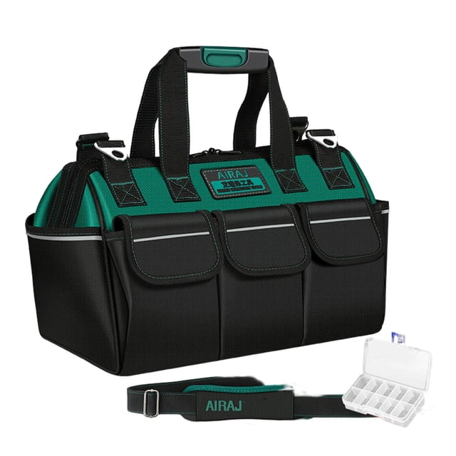 yingyy 1/2/3/5 Sac à Outils Sacs d'Électricien Boîte de Rangement Réglable Résistant à l'Usure Imperméable Grande Capacité Pochette d'Outils de Maintenance Noir Vert/18 Pouces 1 Pce