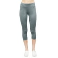 thumbnail image 3 of Juniors Active Basic Stretch Capri Length Yoga Workout Leggings (Dark Sage, L), 3 of 5