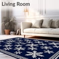 thumbnail image 2 of ODIKA 2'x3' Machine Washable Non-Slip Area Rug, Festive Snowflake Anti Slip Holiday Floor with Intricate Design High Traffic Rug, Blue, 622741, 2 of 7