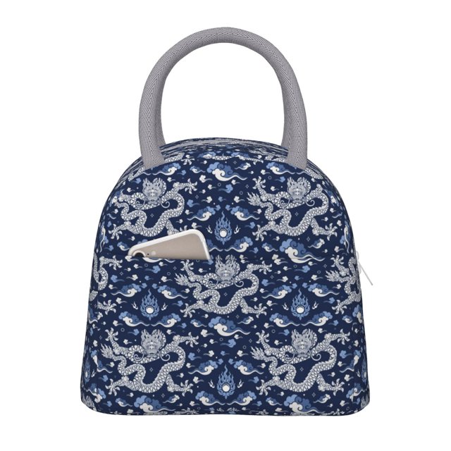Easygdp Dragon Bolsa de Almuerzo Insulada Grande, Forro de Aluminio, Diseño Espacioso, a Prueba de Fugas, Ideal para Trabajo, Picnics, Viajes y Actividades al Aire Libre