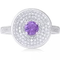 thumbnail image 2 of Silver With Purple Cz Center And White Micro Set Cubic Zirconia Ring, 2 of 2