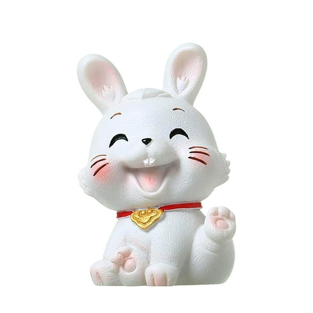 Chinese Rabbit Statue Bunny Figurine Craft for Holiday Store Collectable Decorative Animal Rabbit Accessories Collectable Decorative Animal Decoration