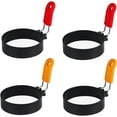 thumbnail image 1 of Egg Rings Set Egg Ring For Frying Eggs Round Egg Shaper Mold With Anti-scald Handle Fried Egg Rings Mold Non Stick For Griddle Pan Fried Egg Mold Ring Non Stick Coating Stainless Steel 4 Pc(Color:G), 1 of 5