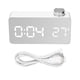 thumbnail image 1 of Reloj despertador con luz blanca para decoración de dormitorio con espejo LED elegante, 1 of 8
