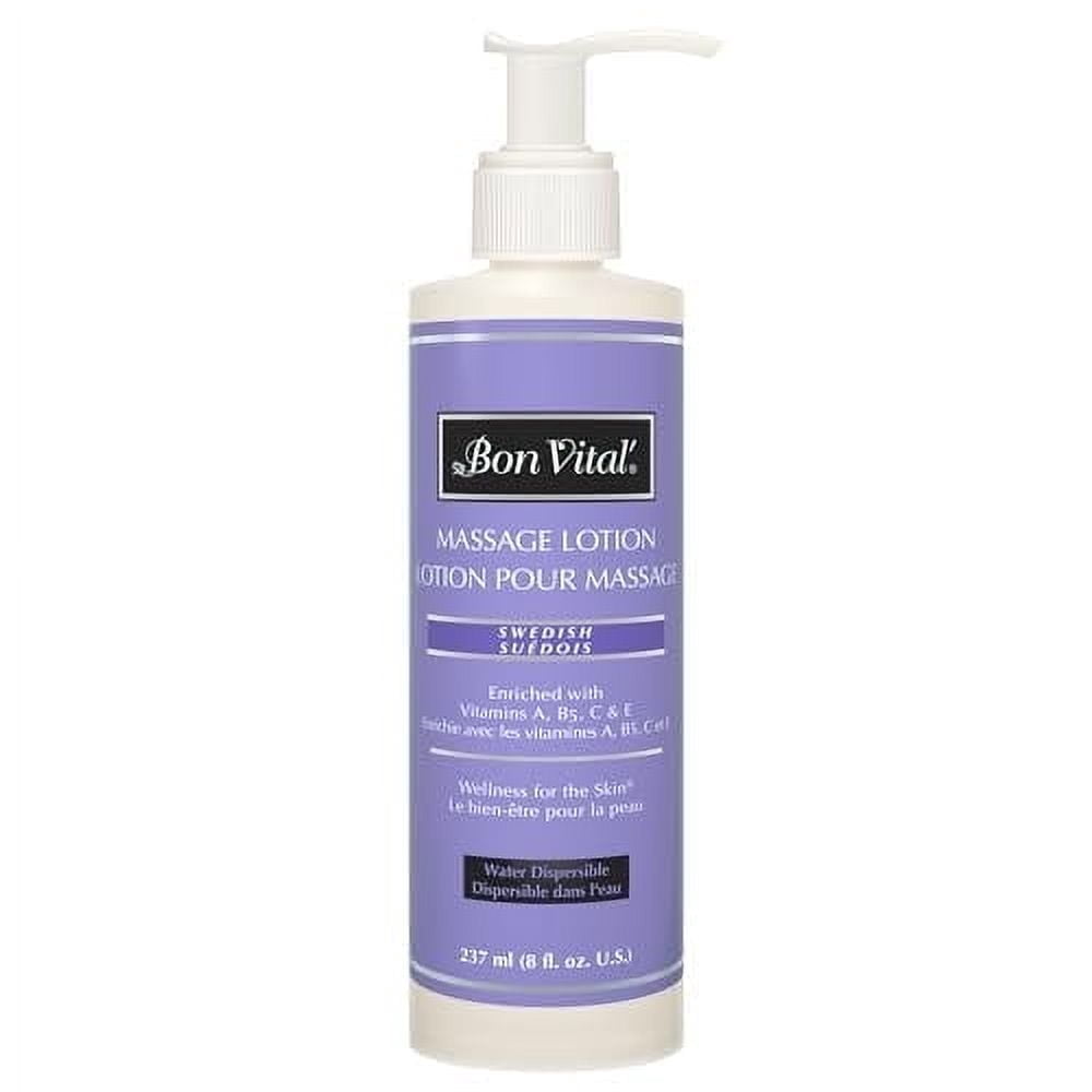 Bon Vital' Swedish Massage Lotion, 8 oz, Improved Skin Tone