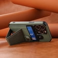 thumbnail image 5 of Compatible with iPhone 13 Pro Max Wallet Case, Kickstand Case with Credit Card Holder, Protective Phone Case with Shockproof TPU and Soft PU Leather Weave Pattern Cover - Green, 5 of 12