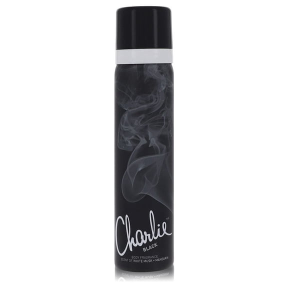 Revlon Charlie Black Body Fragrance Scent of White Musk   Mandarin 75 mL.
