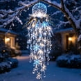 thumbnail image 5 of Clearance! Crystal Cascade Christmas Light, LED Hanging Christmas Decorations Indoor Outdoor, Cascading Icicle Style Light Ornament, Wall Window Entryway Holiday Pendant for Xmas Decor (Snowball), 5 of 7