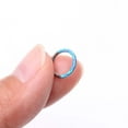 thumbnail image 3 of Implant Grade Titanium Brilliant Fire Opal Lined Front Facing Seamless Clicker Hoop Ring-Blue Opal, 3 of 5