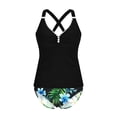 thumbnail image 7 of Mifsaly Women's Tankini Swimsuits Tropical Print V Neck Tummy Control Bathing Suits Crisscross Back Adjustable Straps Modest Swimwear Summer Beach Holiday 2 Piece Swimsuit S, 7 of 7