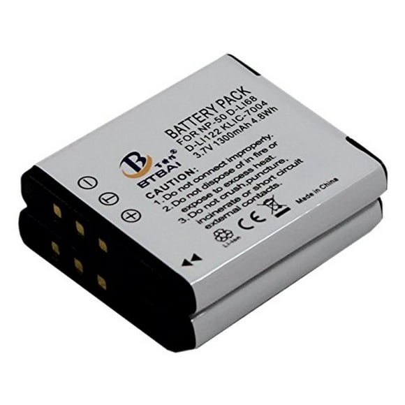 BTBAI 2X Camera Battery for NP-50 NP50 NP-50A NP50A Finepix F300EXR F305EXR F500EXR F505EXR F50FD F60FD F660EXR F900EXR Real 3D W3 X10 X20 X20B XP100 XP110 XP150 XP160 XP170 XP200 F70EXR XF1 s1a