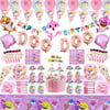 235 PCS Baby Shark Birthday Decorations for 20 Guests, Pink Baby Shark Party Supplies for Girl, include Tableware, Happy Birthday Banner, Baby Shark Balloons, Cake Topper, Blowouts