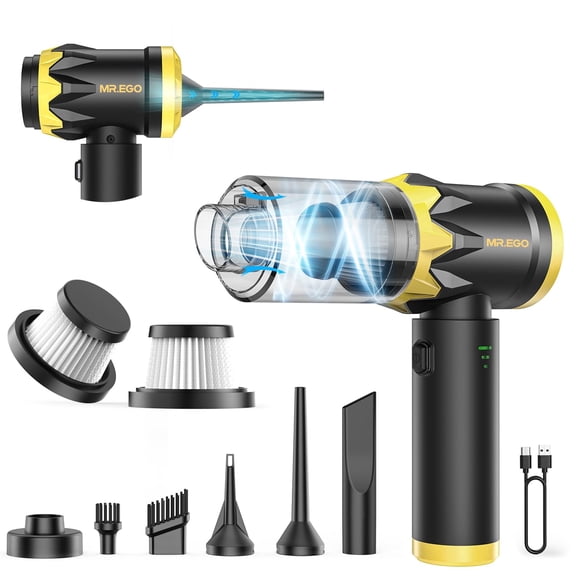 MR.EGO Handheld Car Vacuum Portable Cordless, 18500Pa Hand Held Vacuum Cleaner and Air Duster, 4-in-1 Mini Vacuum with Multi-Nozzles for Small Jobs, Car, Home, Desk, Keyboards