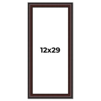 12x29 Frame Brown Round Mahogany Solid Wood Picture Frame | 1.625 Inch Moulding Width | with UV