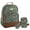 Green, variant on Madison & Dakota 3 Piece Multi-Pocket Backpack with Laptop Electronics Pocket, Removable Crossbody Cellphone Carrier and Removable AirPods Keychain Stash Pouch in Teal & Petal Pink Floral