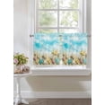 thumbnail image 4 of Blue Summer Beach 2 Panel Kitchen Curtains for Small Windows, Coastal Starfish Shell Nautical Waves Bathroom Tier Curtain, Short Window Treatment for Bedroom/Living Room 55"x36", 4 of 6