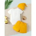 thumbnail image 4 of Mikrdoo Baby Boys Clothes 9 Months Newborn Boys Animals Print Short Sleeve Romper 12 Months Infant Boys Elastic Shorts Hat 3Pcs Summer Set White, 4 of 10