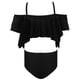 thumbnail image 5 of Traje de baño de 2 piezas para mujer, trajes de baño para mujer, conjunto de bikini de dos piezas de color liso para niñas y niñas., 5 of 9