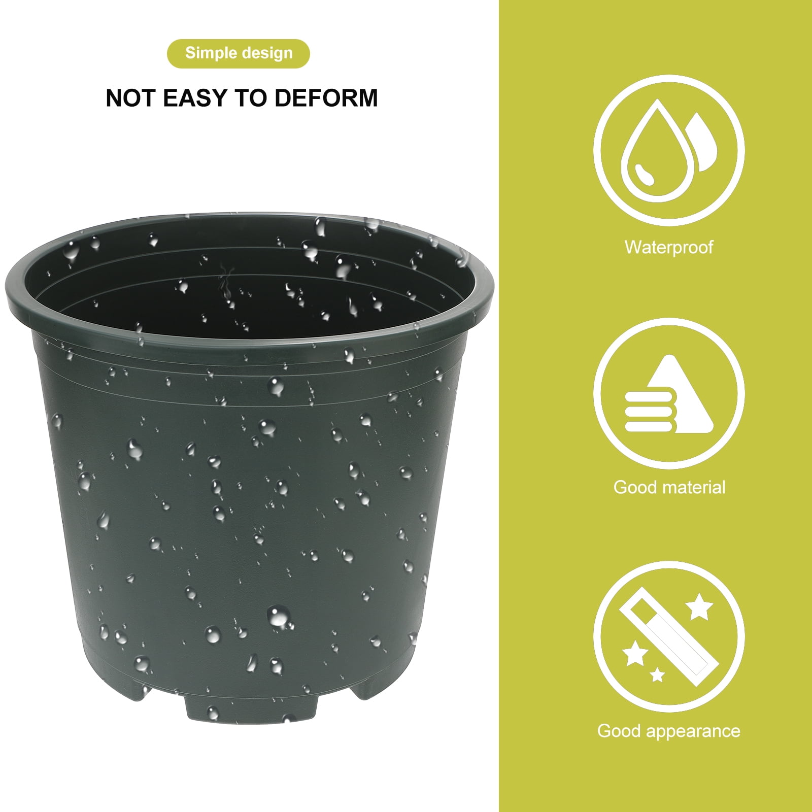 Melantax Round Bucket Thickened Plastic Flower Pot Tree Planting Bucket Garden Balcony Planting Pot (Green, 5 Gallon Capacity)