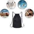 thumbnail image 1 of Bolsa deportiva impermeable con cordón Mochila ligera con correas anchas Negro, 1 of 2