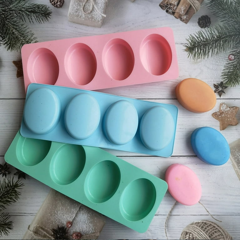 Round Soap Casting Resin Molds Square Oval Soap Silicone Moulds DIY Loofah  Soap Bath-Bombs Epoxy Moulds for Cake-Decor 