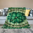 thumbnail image 2 of YANMS Clover Blanket, Butterfly St. Patrick's Day Green Monthly Milestone Blanket Unisex Newborn Blanket Memory Blanket, 2 of 6