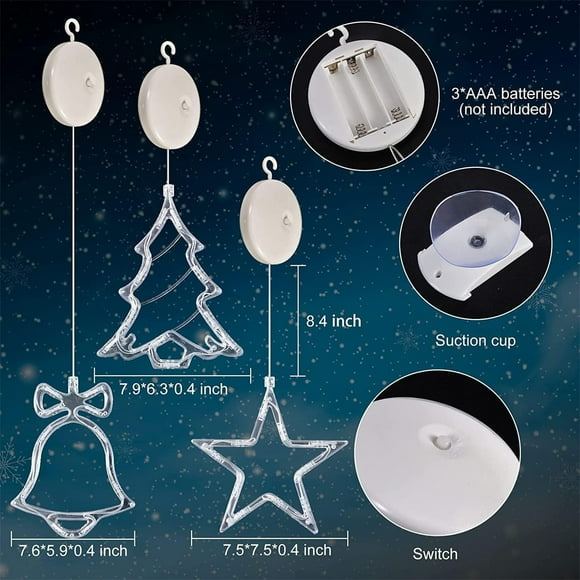 Wzzjkit Christmas Lights Indoor Christmas Window Lights Decorations LED Christmas Decorative Lights Christmas Small Gifts Scene Decorations Props Christmas Lights