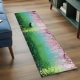 thumbnail image 3 of Runner Rug 2'x6', Pink Flowers Washable Non-Slip Hallway Runner Rugs, Green Lake Spring Plants Small Boat Bedside Rugs Floor Mats Carpet Runners for Kitchen Bathroom Laundry Room, 3 of 8
