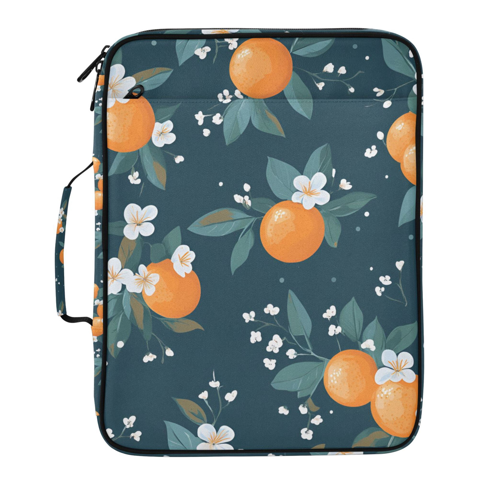FORMRS Accordion File Folder A4 Size 7-Pocket Expanding Document Organizer Bag with 3 Ring Binder, Blue Oranges