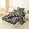 thumbnail image 2 of Castle Fairy Jungle Deer Twin Sheets 3pcs for Teens,Abstract Vintage Leoopard Print Bedding,Beige Black,1 Fitted Sheet, 1 Flat Sheet and 1 Pillowcase, 2 of 6