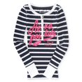 thumbnail image 2 of Aeropostale Womens New York Striped Henley Shirt, Azul, Small Aeropostale henley, 2 of 2