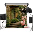 thumbnail image 1 of EREHome Polyester Fabric Photo Backdrop Background Pink Rose Brick Arch Door Background for Photographer Backdrop for Wedding Pictures 5x7ft, 1 of 2