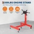 thumbnail image 4 of Support de Moteur 1300 1500 2000 Lb avec Tête Rotative à 360 Degrés, 4 Bras Réglables et 4 Roulettes, Support de Moteur en Acier Robuste pour l'Entretien des Véhicules et la Réparation Automobile, Rouge, 4 of 7