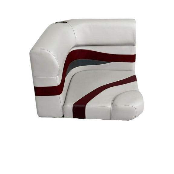 Horizon Manufacturing Elite Series Pontoon Radius Corner Cushion Set Only 3207-ABEC Gray/Red/Charcoal (Base sold separately 3011-AB)