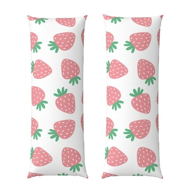 Naloa Strawberry Super Soft 20x60 Body Pillow Case,Long Side Hidden Zipper（PILLOWS ARE NOT INCLUDED）