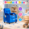 thumbnail image 6 of Pipleo Kids Recliner Chairs for Toddlers, Toddlers Recliner Chair with Cup Holder, Footrest, Side Pockets, Ergonomic Adjustable Velvet Kids Lounge Chair, Comfortable Recliner Chair for Boys Girls, 6 of 8