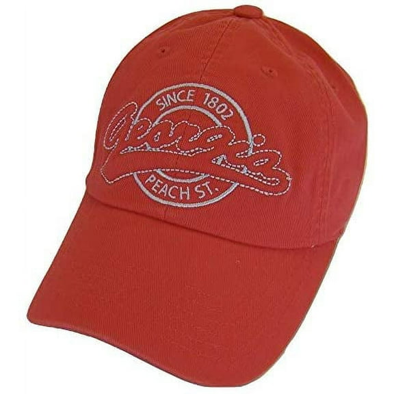 Georgia Peach State Washed Cotton Polo Cap (Hot Pink)