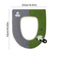 thumbnail image 3 of Funda de asiento de inodoro cálida y gruesa de peluche de invierno, cojín antimanchas con cierre de velcro, bonita funda de asiento de inodoro con estampado de pandas, funda de asiento de inodoro de p, 3 of 6