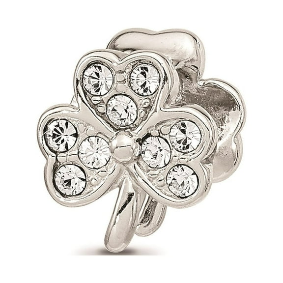 Reflection Beads Sterling Silver Crystal from Swarovski 2-Sided Shamrock Charm